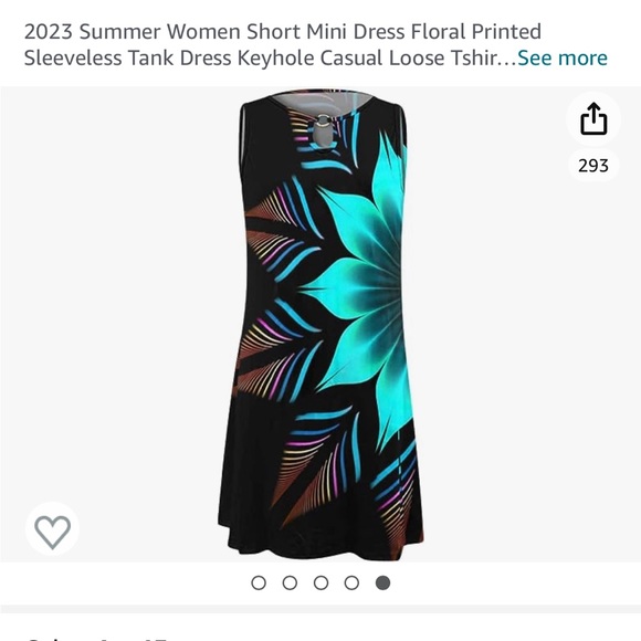 NWOT Blue burst summer dress sleeveless with black background - Picture 8 of 11